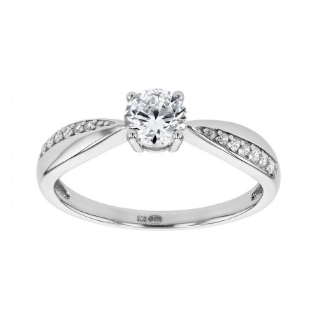 Bague femme solitaire argent 925/1000 et oxydes edo70100143 – solitaires femme