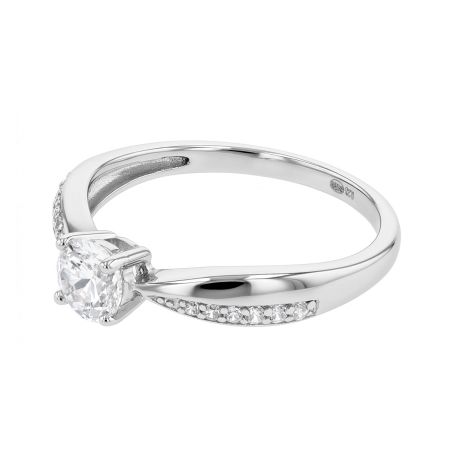 Bague femme solitaire argent 925/1000 et oxydes edo70100143 – solitaires femme