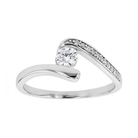Bague femme solitaire argent 925/1000 et oxydes edo70100145 – solitaires femme