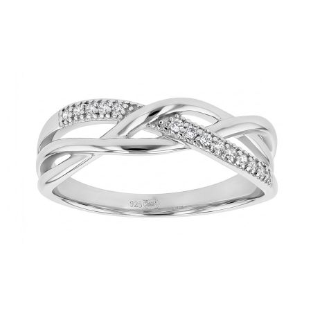 Bague femme entrelacée argent 925/1000 et oxydes edo70100168 – toutes nos bagues femme