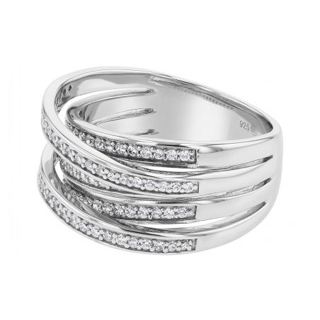 Bague femme entrelacée argent 925/1000 et oxydes edo70100191 – toutes nos bagues femme