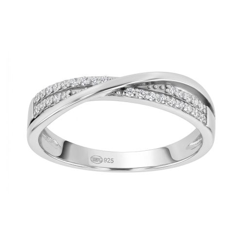 Bague Femme Alliance Croisée EDORA ARGENT 925/1000 et Oxydes EDO70100201
