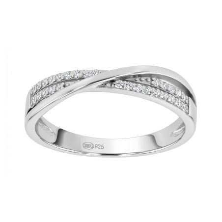 Bague femme alliance croisée edora argent 925/1000 et oxydes edo70100201 – bagues de mariage