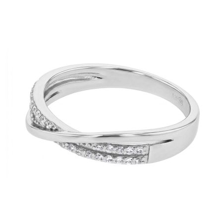 Bague femme alliance croisée edora argent 925/1000 et oxydes edo70100201 – bagues de mariage