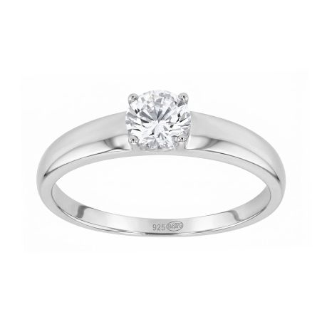 Bague femme solitaire argent 925/1000 et oxydes edo70100215 – solitaires femme