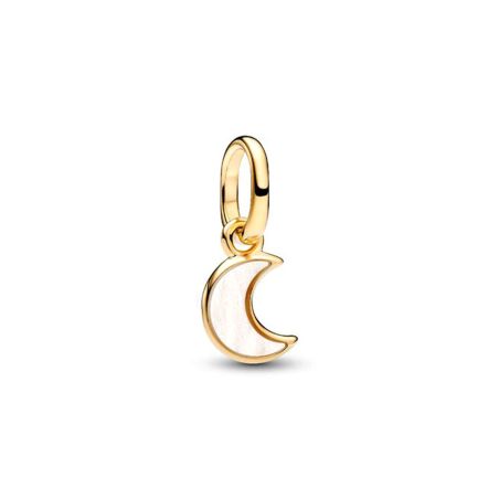 Mini charm femme pandora pendant croissant de lune blanc 764614c01 – charms
