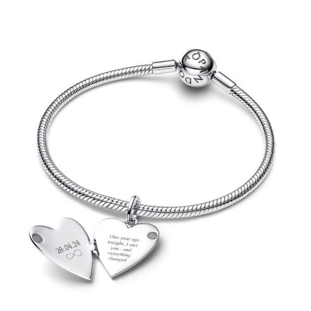 Médaillon femme pandora cœur ouvrable 4 faces gravables 394013c01 – colliers personnalisables