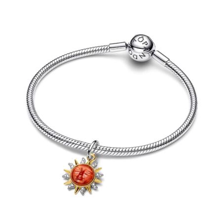 Charm femme pandora pendant soleil et tourbillons bimatière 764703c01 – charms