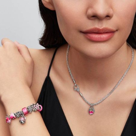 Charm femme pandora pendant fleur épanouie bimatière 764453c01 – charms