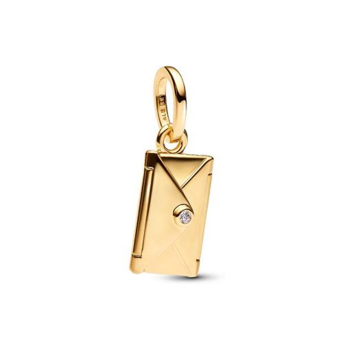 Charm Femme PANDORA Pendant Enveloppe Ouvrable Gravable Dorée 764421C01
