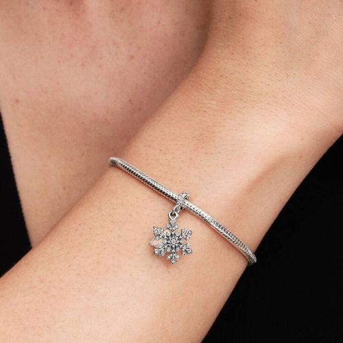 Charm Femme PANDORA Pendant Double Flocon de Neige Opalescent 794142C01