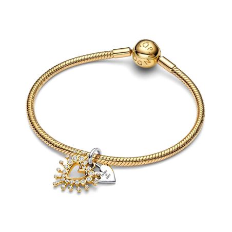 Charm femme pandora pendant double cœur étincelant 764141c01 – charms
