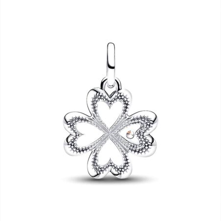 Charm femme pandora médaillon cœur trèfle à quatre feuilles 793034c01 – charms