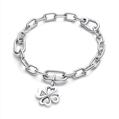 Charm femme pandora médaillon cœur trèfle à quatre feuilles 793034c01 – charms