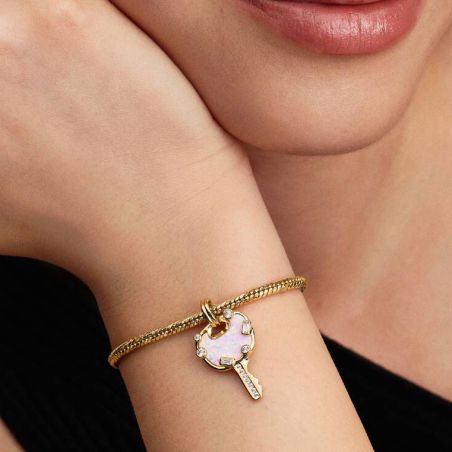 Charm Femme PANDORA Grand Pendant Clé d'Amour Rose Opalescente 764349C01