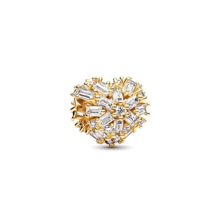 Charm femme pandora cœur scintillant doré 764240c01 – charms