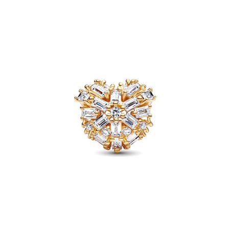 Charm femme pandora cœur scintillant doré 764240c01 – charms