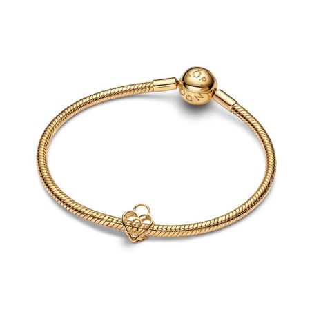Charm femme pandora cadenas cœur ajouré doré 764358c00 – charms
