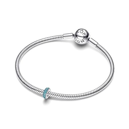 Charm clip femme pandora espaceur pierres bleu glacier 791359c01 – clips