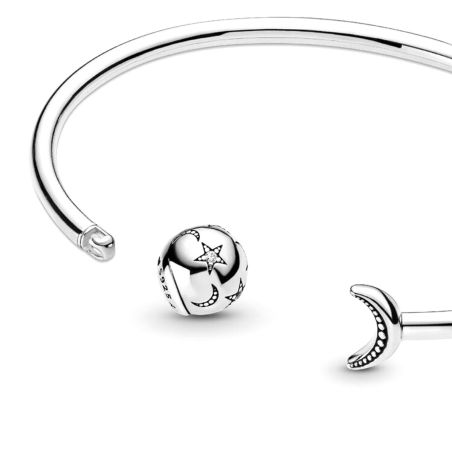 Bracelet jonc femme pandora moments lune et étoiles ouvert 599120c01 – bracelets personnalisables
