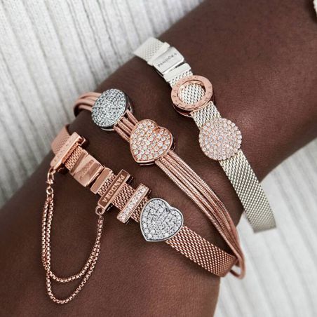 Bracelet femme pandora réflexions maille mesh argent 597712 – bracelets personnalisables