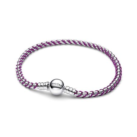 Bracelet femme pandora moments maille vénitienne cordon violet 593816c03 – bracelets personnalisables