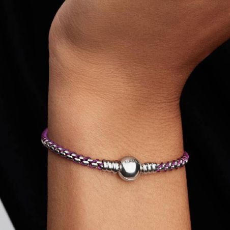 Bracelet Femme PANDORA Moments Maille Vénitienne Cordon Violet 593816C03