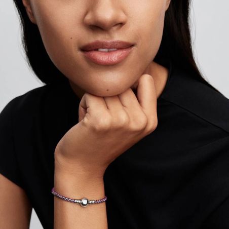 Bracelet femme pandora moments maille vénitienne cordon violet 593816c03 – bracelets personnalisables