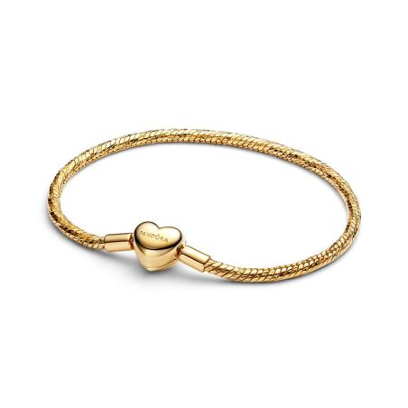 Bracelet femme pandora maille serpent facettée fermoir cœur doré 564236c00 – bracelets personnalisables