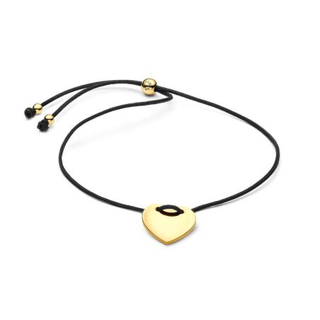 Bracelet femme pandora coulissant cordon noir cœur gravable 564420c01 – bracelets personnalisables