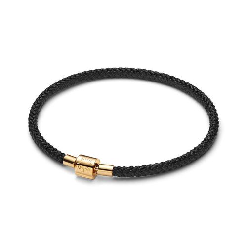 Bracelet Femme PANDORA Cordon Noir Brillant Doré 564530C01