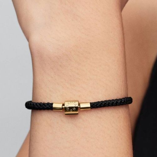 Bracelet Femme PANDORA Cordon Noir Brillant Doré 564530C01