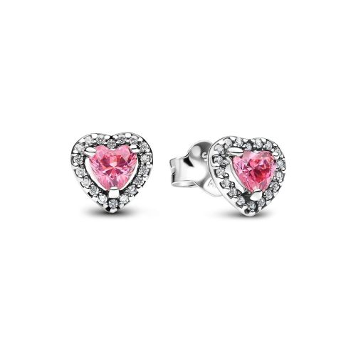 Boucles d'Oreilles Femme PANDORA Clous Cœurs Surélevés Roses 298427C02