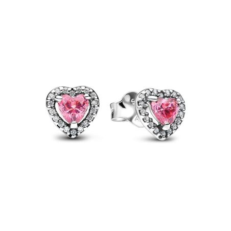 Boucles d'oreilles femme pandora clous cœurs surélevés roses 298427c02 – boucles d'oreilles femme argent