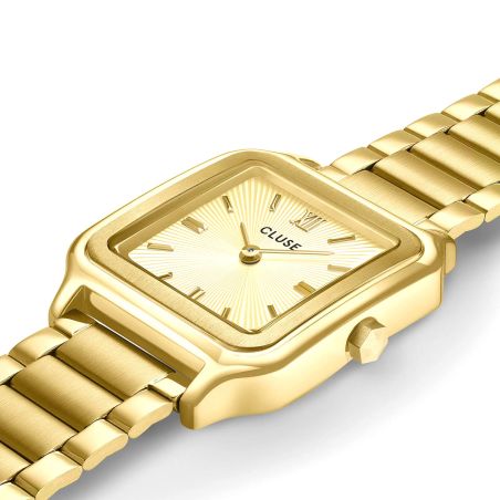 Montre femme cluse gracieuse cadran doré soleil acier cw11911 – montres femme