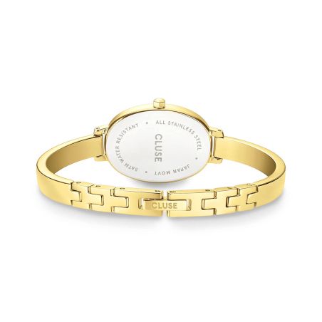 Montre femme cluse l'ovale cadran blanc chiffres romains dorée cw16101 – montres femme