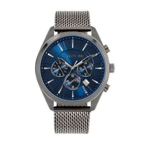Montre Homme CERRUTI 1881 Grottamare Chronographe Cadran Bleu Bracelet Acier CRA28001