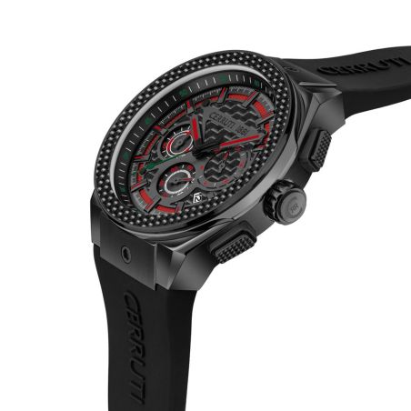 Montre homme cerruti 1881 chronographe cadran noir rouge silicone 100m ciwgo2112004 – montres homme