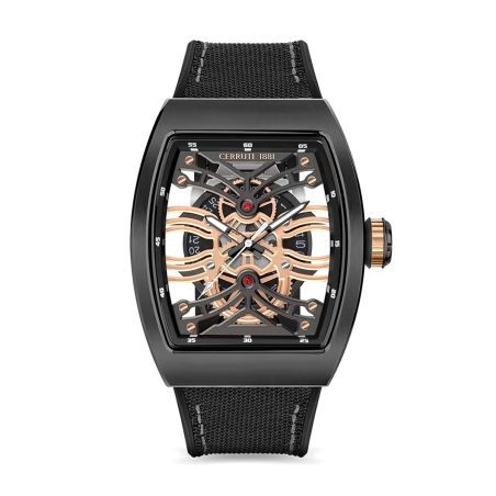 Montre homme cerruti 1881 calliano cadran squelette silicone noir ciwgn2113401 – montres homme