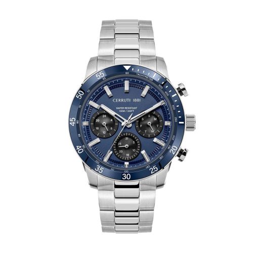 Montre Homme CERRUTI 1881 Turchino Chronographe Cadran Bleu Verre Saphir CIWGK2116604