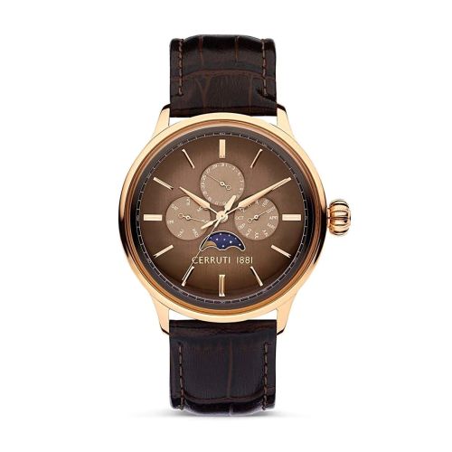 Montre Homme CERRUTI 1881 Dervio Cadran Marron Verre Saphir Cuir CIWGF2224604