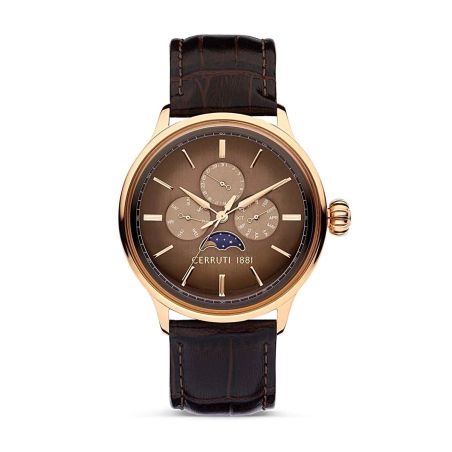 Montre homme cerruti 1881 dervio cadran marron verre saphir cuir ciwgf2224604 – montres homme
