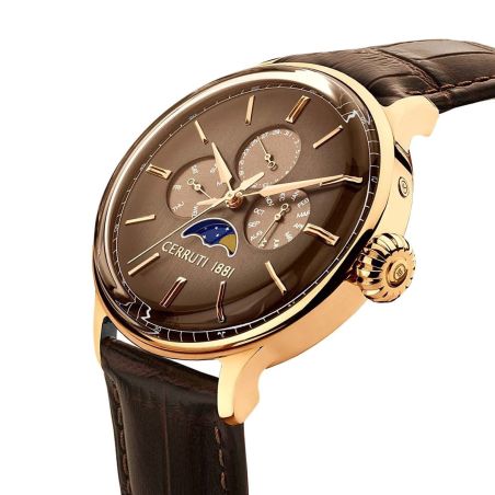 Montre homme cerruti 1881 dervio cadran marron verre saphir cuir ciwgf2224604 – montres homme