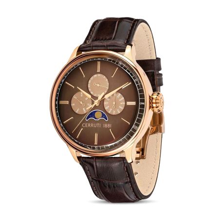 Montre homme cerruti 1881 dervio cadran marron verre saphir cuir ciwgf2224604 – montres homme