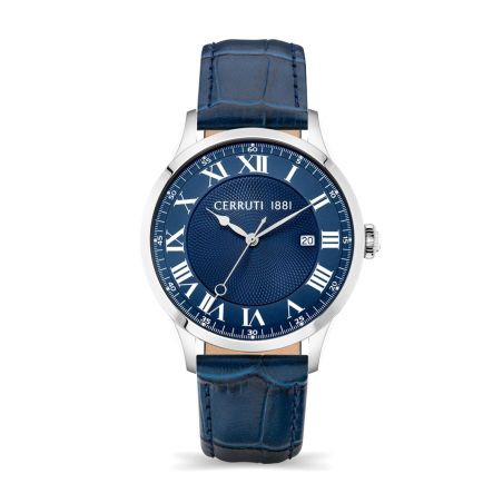 Montre homme cerruti 1881 torcegno cadran bleu bracelet cuir ciwgb2114101 – montres homme
