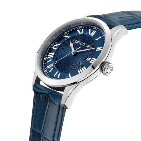 Montre homme cerruti 1881 torcegno cadran bleu bracelet cuir ciwgb2114101 – montres homme