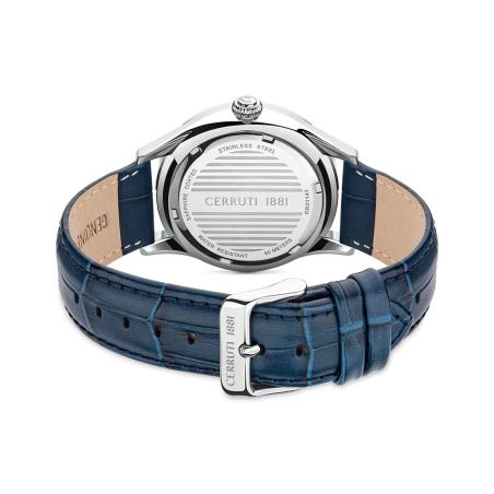 Montre homme cerruti 1881 torcegno cadran bleu bracelet cuir ciwgb2114101 – montres homme