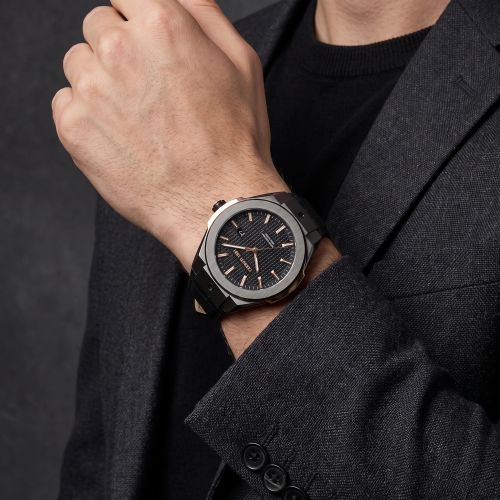 Montre Homme CERRUTI 1881 Ruscello Slim Cadran Noir Guillochage Cuir CIWGB2116801