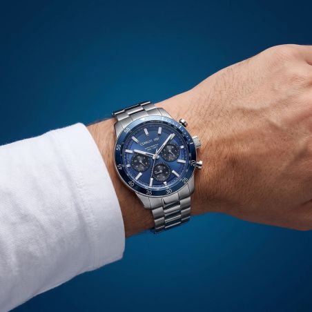 Montre Homme CERRUTI 1881 Turchino Chronographe Cadran Bleu Verre Saphir CIWGK2116604