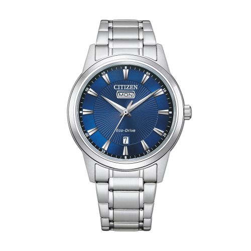 Montre Homme CITIZEN Dress Eco-Drive Cadran Bleu Bracelet Acier AW0100-86LC